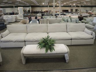 4 Pc. Sectional - Ivory | L-Shaped Couch | Corner Couch