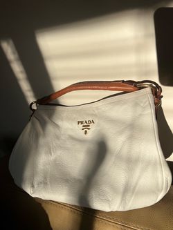 White leather boho handbag
