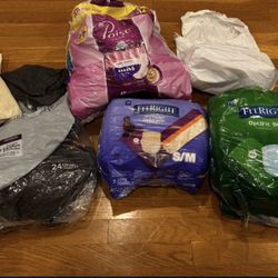 Lot of Adult Incontinence Supplies Briefs Underwear