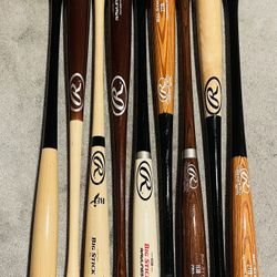 Rawlings Wood Bats Size 33" And 34" - 30 Ounce