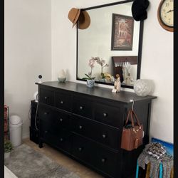 Black ikea Dresser & Mirror