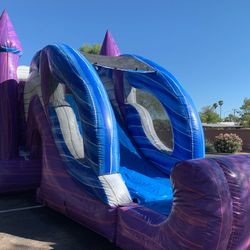 Purple Swish Combo bounce house-SALE