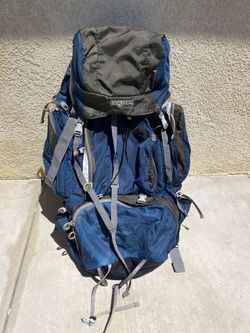 JanSport - Klamath II - Size 75 L Backpack w/ Internal Frame - Blue w Top Cover