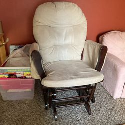 Nursery Glider with Cushion, Rocker Rocking Chair