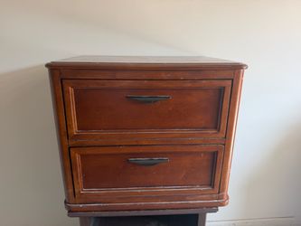 Wood 2-Drawer Nightstand
