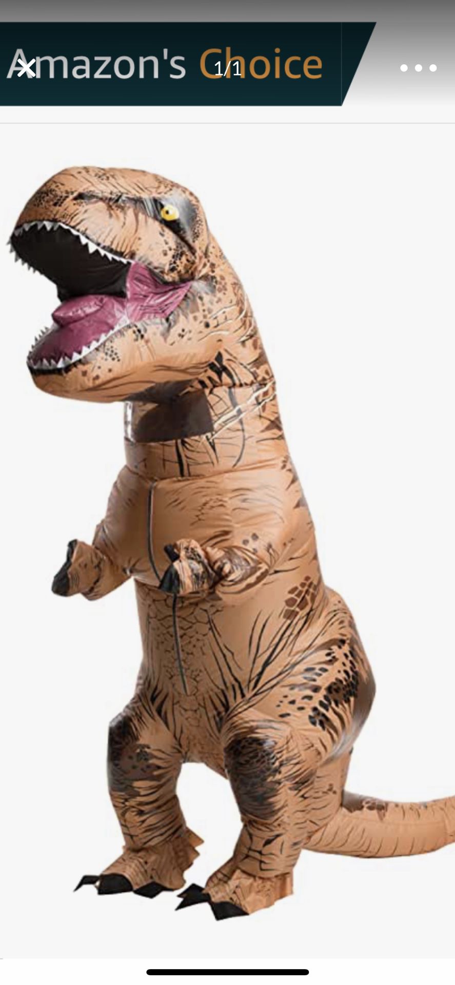 Brown inflatable dinosaur costume