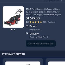 New Toro Lawnmower 