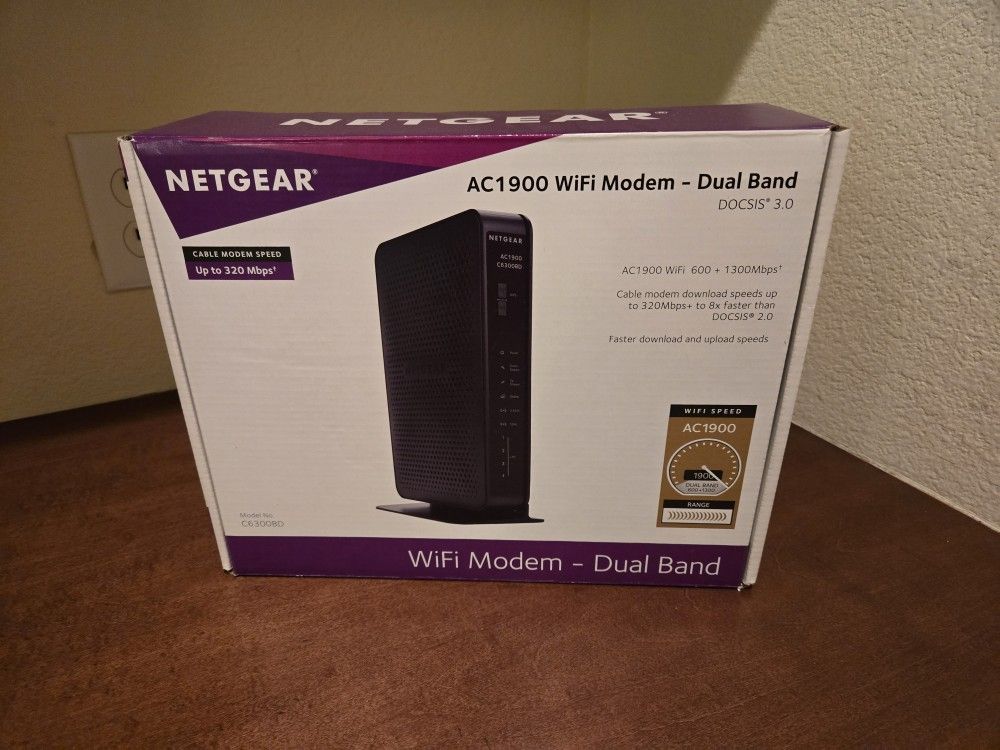 Netgear Router Modem Combo AC1900 Wifi