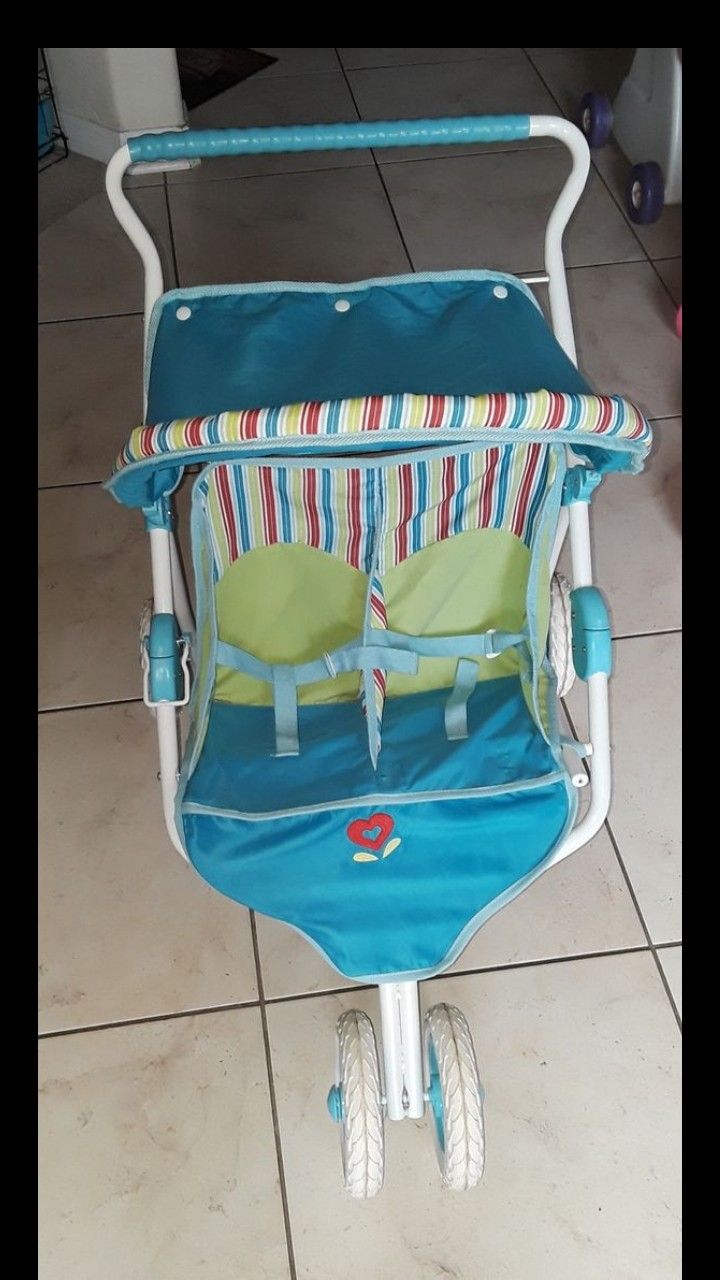 Retired American Girl Bitty Baby twin double stroller