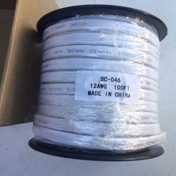 100 Ft 12 Gauge Marine Wire Triplex Tinned Copper Cable,12 AWG Marine, RV, Trailer Wire 12/3