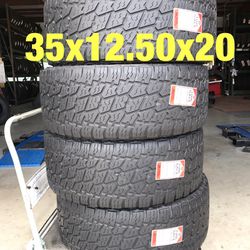 4 used tires 35x12.50x20 Nitto AT
