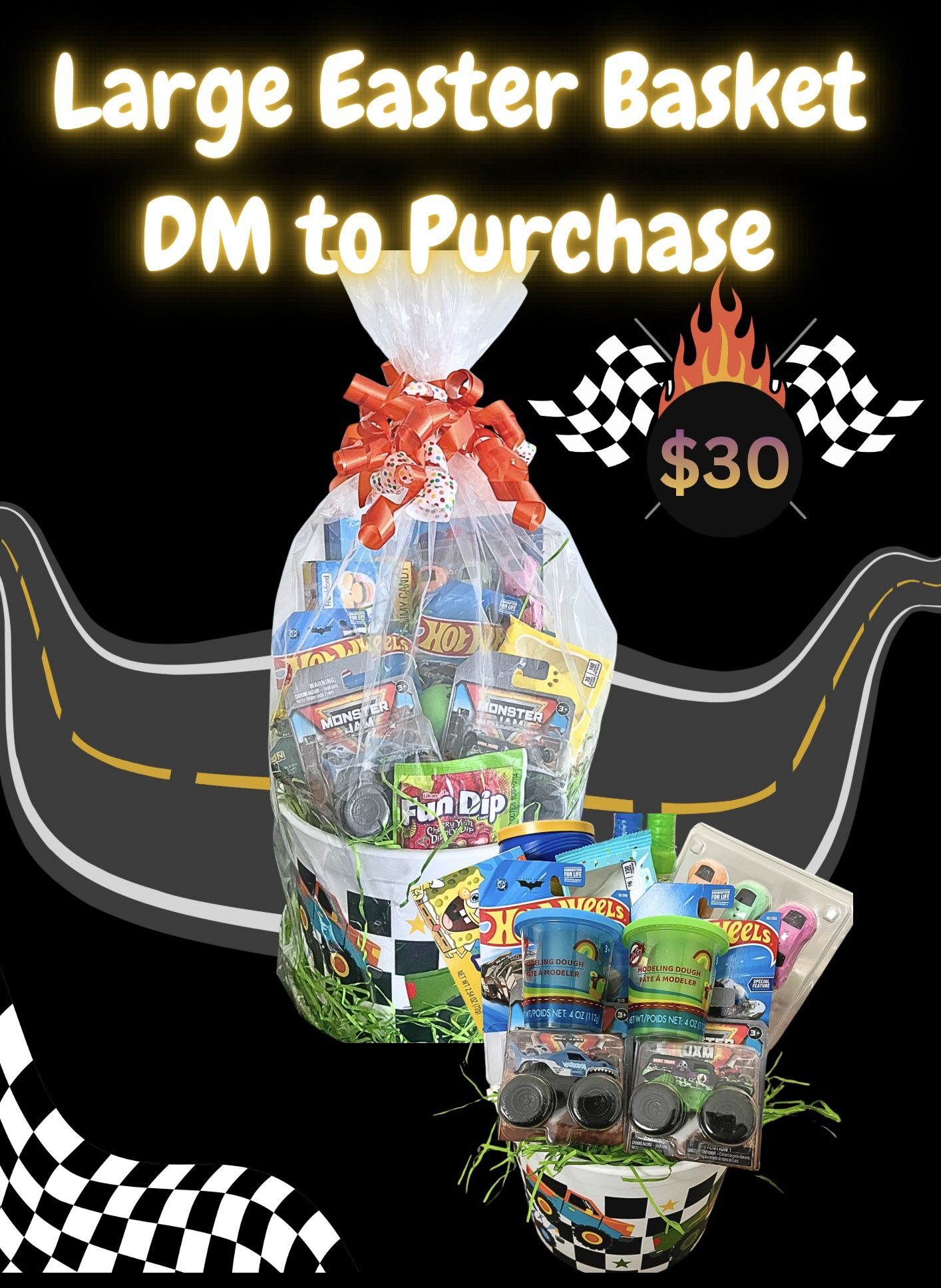 Hot Wheels + Monster Truck Theme Basket