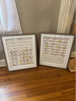 2 framed abstract, MCM Litho By Evangeline Taylor