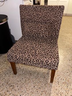 Leopard Print Upholstered Accent Chair