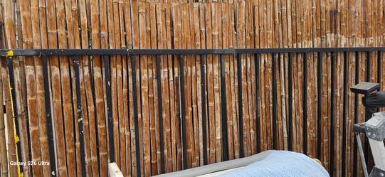 Metal fance w bamboo used good 5x10ft /2 available