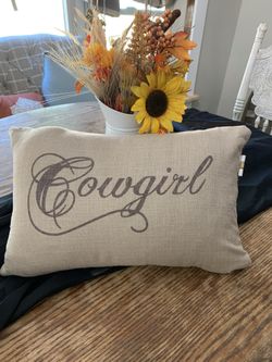 Cowgirl decor throw pillow