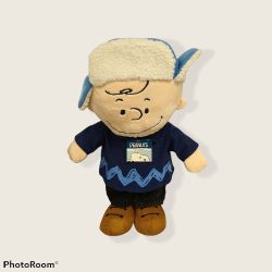 Charlie Brown Peanuts 2019 Porch Door Greeter Plush Winter Hat Blue 21" Tall

Brand new