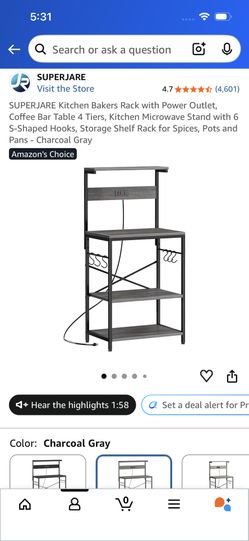 Microwave Cart/Bakers Rack