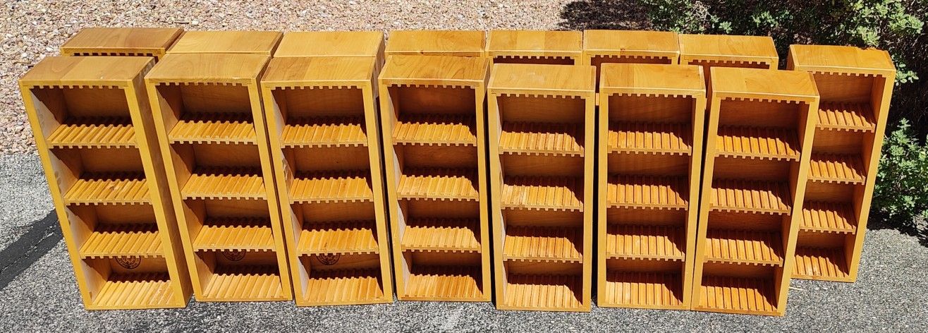 Napa Valley Box Co. Vintage Wood CD Storage Boxes Holds 36 Cds