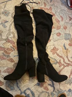 Black Over-the-Knee Heeled Boots size :10