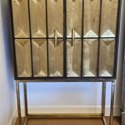 Sagebrook Tall Gold Doors Wood Accent Cabinet