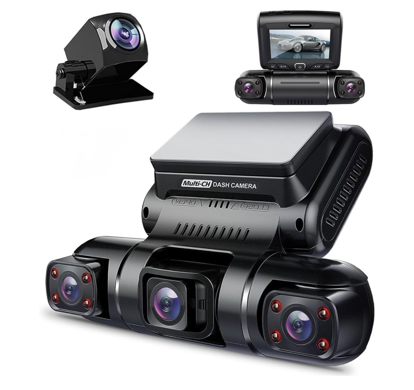 360 Degree View 4 Channel Dash Cam Front and Rear Inside Left Right