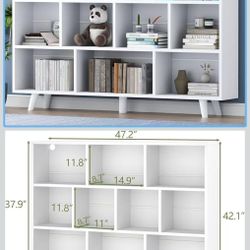 ❤️‍🔥 10-Cube Kid’s Bookshelf with LED Lights, 