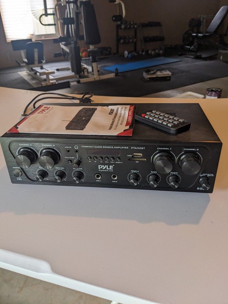 Pyle PTA42BT 4-Channel Bluetooth Audio Amplifier w/ Remote & Manual - 500W