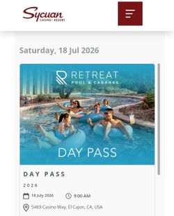 Sycuan Pool/Lazy River day pass
