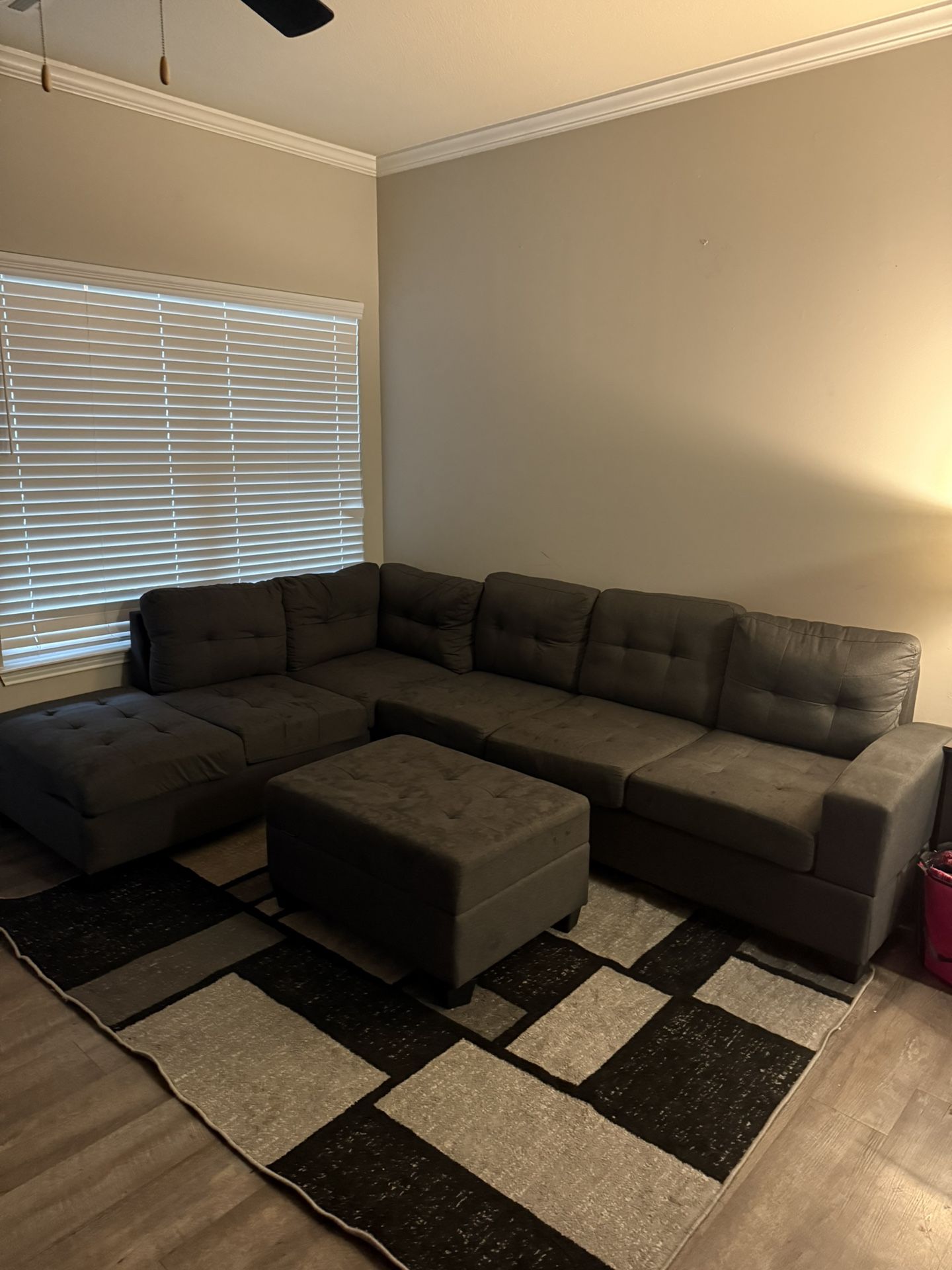 Sofa Sectional With Area Rug And Ottoman