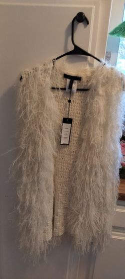 Shaggy fringe open vest