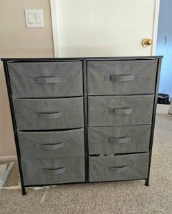 Sorbus 8-Drawer Fabric Dresser – Gray/Black, 32" Tall