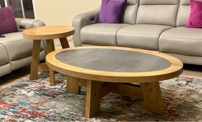 Modern wood Coffee Table & End Table Set – Like New