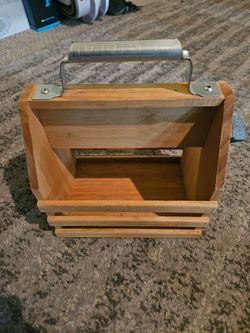 WOODEN BEER OR CONDIMENT CADDY