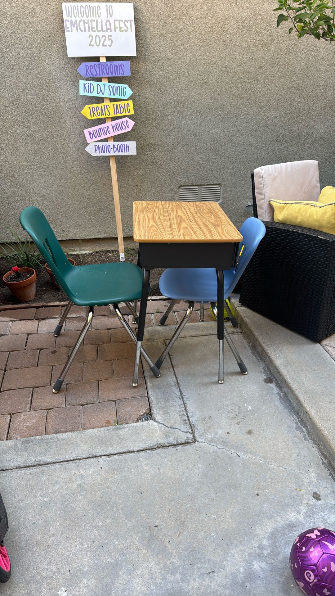 Kids Desk And Two Chairs