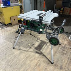 Metabo HPT 10in Jobsite Table Saw with Fold Roll Stand C10RJS