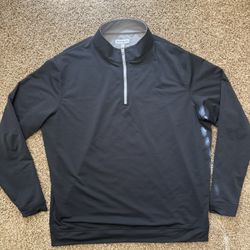 Peter Millar Quarter Zip Preppy Pullover Black Long Sleeve Mens Size XL