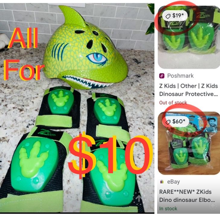 $10 for All kids Helmet & pads for bike like new use twice