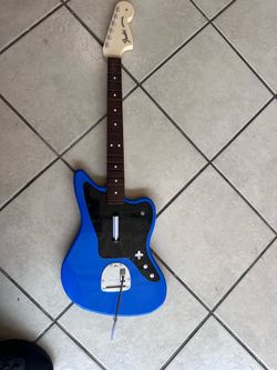 Untested Rock Band 4 Fender Jaguar Wireless Blue Guitar For Ps4