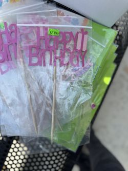 Happy Birthday Topper Pink