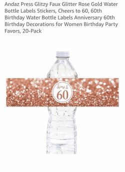 60th birthday bottle labels