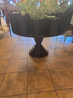 Round wooden table