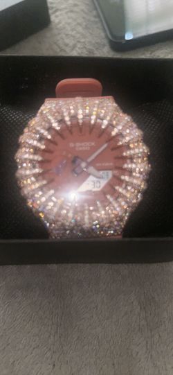 Pink Iced out gshock obo