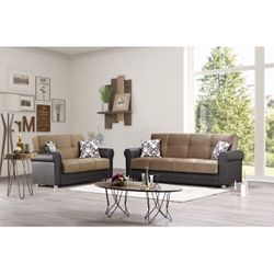 NEW 2 PCS SOFA AND LOVESEAT WITH STORAGE