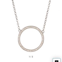 Ardonia Silver Swarovski Circular Necklace