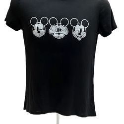 Disney Mickey Mouse “See No Evil” Black Graphic T-Shirt - Woman’s Size Small 