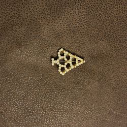 Clear Rhinestone Christmas Tree Brioche Pin