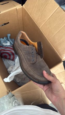 Ecco Mens Brown Leather Suede Lace Up Comfort Shoes Size 45 EUR 12 USA