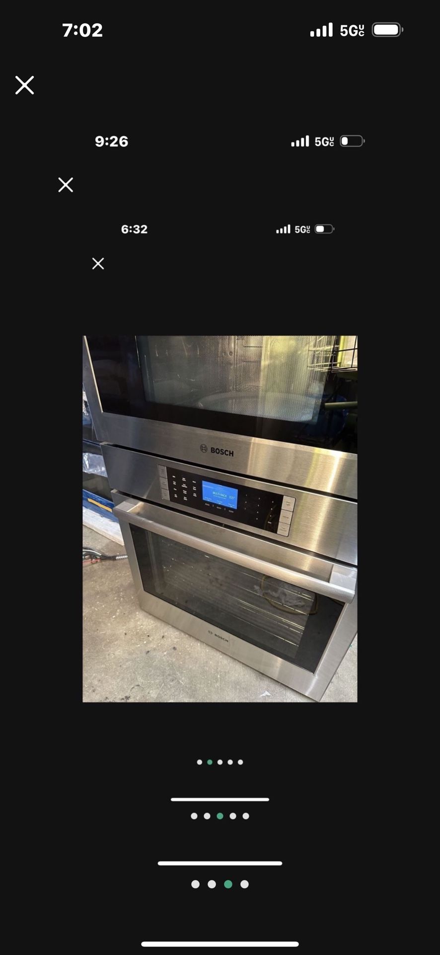 Almost New 30 Inches Electric Stainless Steel Bosch Wall Oven Microwave Combo Unit 