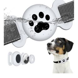 White Silicone Pet Airtag Holder 